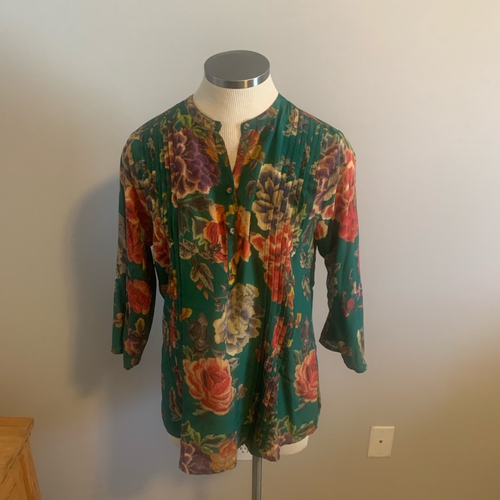 Johnny Was Multicolor Floral Blouse